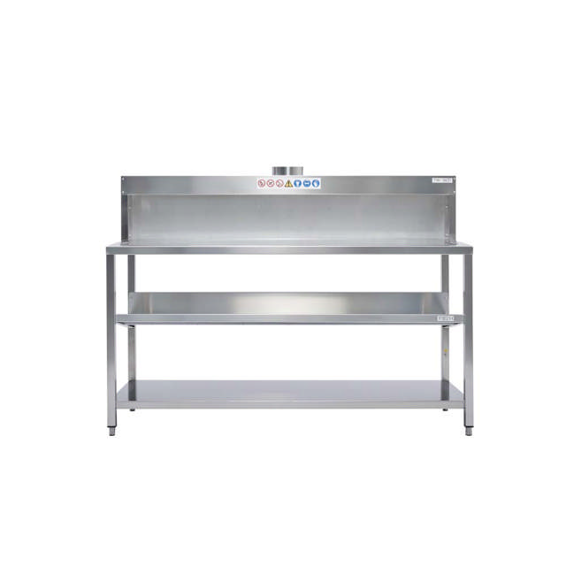 Banco de trabajo industrial 120 cm con campana de extracción - Banco de trabajo reforzado para uso industrial