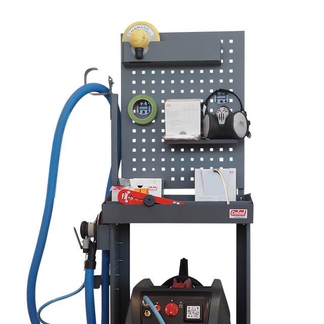 Painel traseiro perfurado - Carrinho de Lixagem Pequeno
