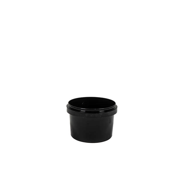 GAD - Vaso plástico negro para pintura con tapa