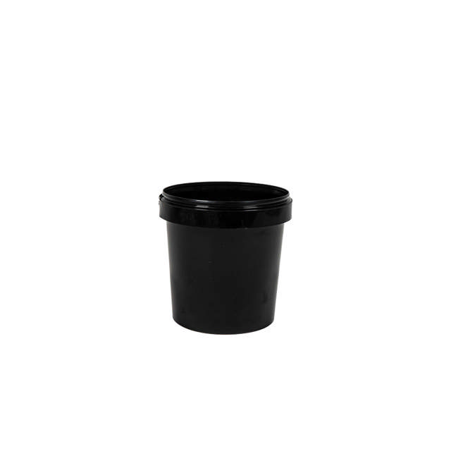 GAD - Vaso plástico negro para pintura con tapa