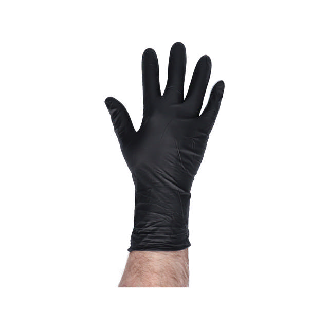 GLB - Guantes largos desechables de nitrilo negro - 60 udes.