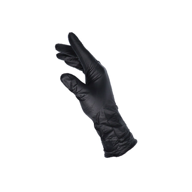GLB - Guantes largos desechables de nitrilo negro - 60 udes.