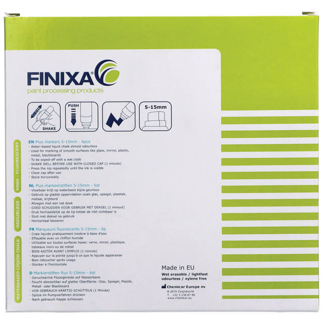 MAR 21 - Fluo markeerstift groen 6 st. 5mm-15mm