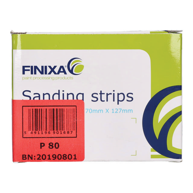 SPSA 0400 - Tira de lija 70mmx127mm - 8 Agujeros rojo P400 100p.