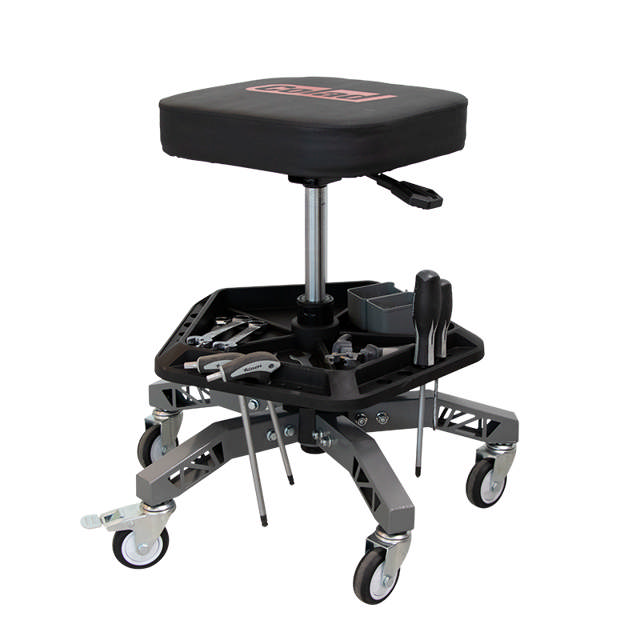 Sgabello mobile con vassoio