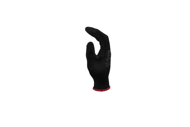 GLL 07B - Guantes PU negro S - 12 pares