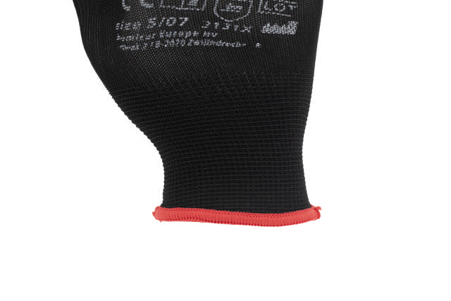 GLL 07B - Guantes PU negro S - 12 pares