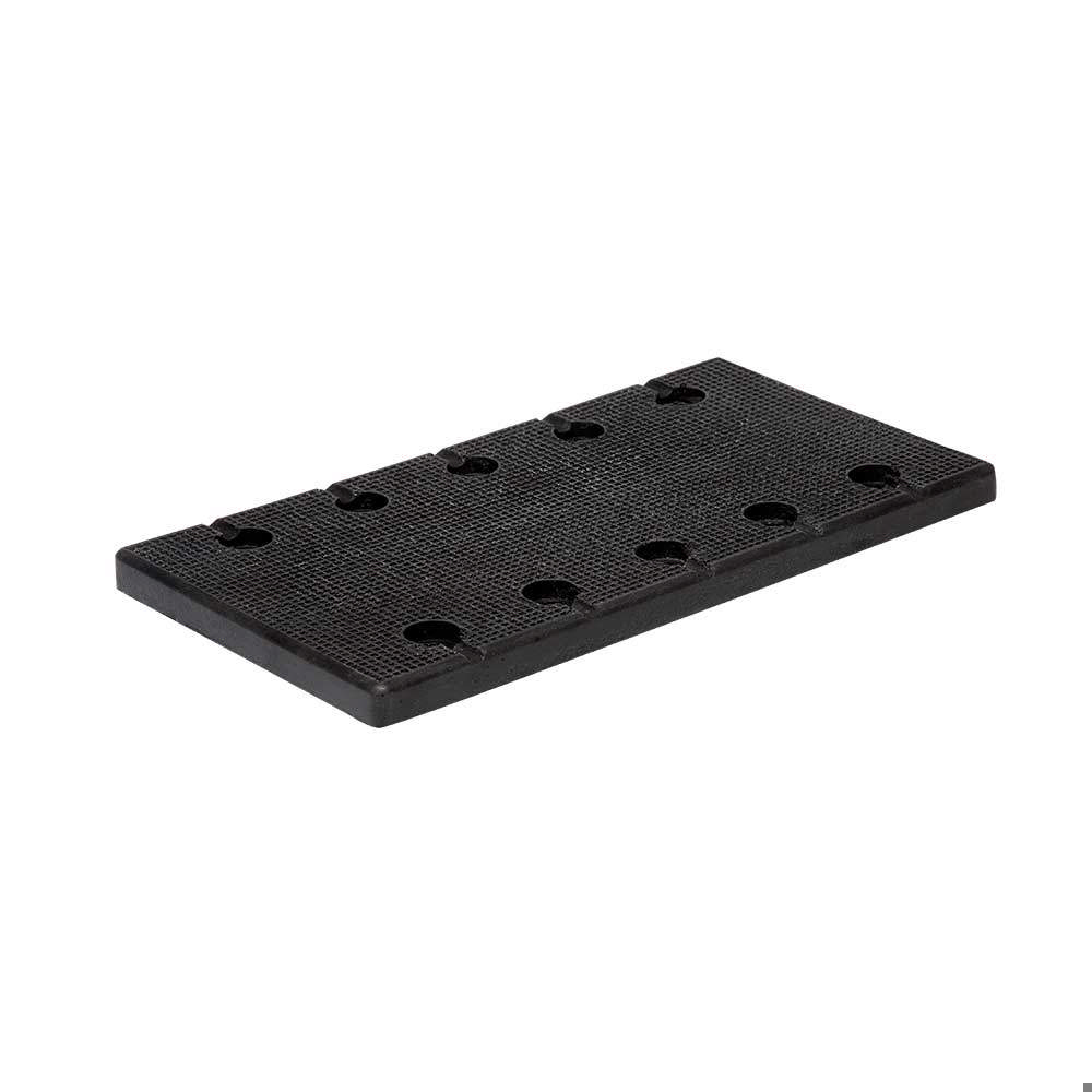 Adhesive rubber backing plate 115 x 208 mm with holes